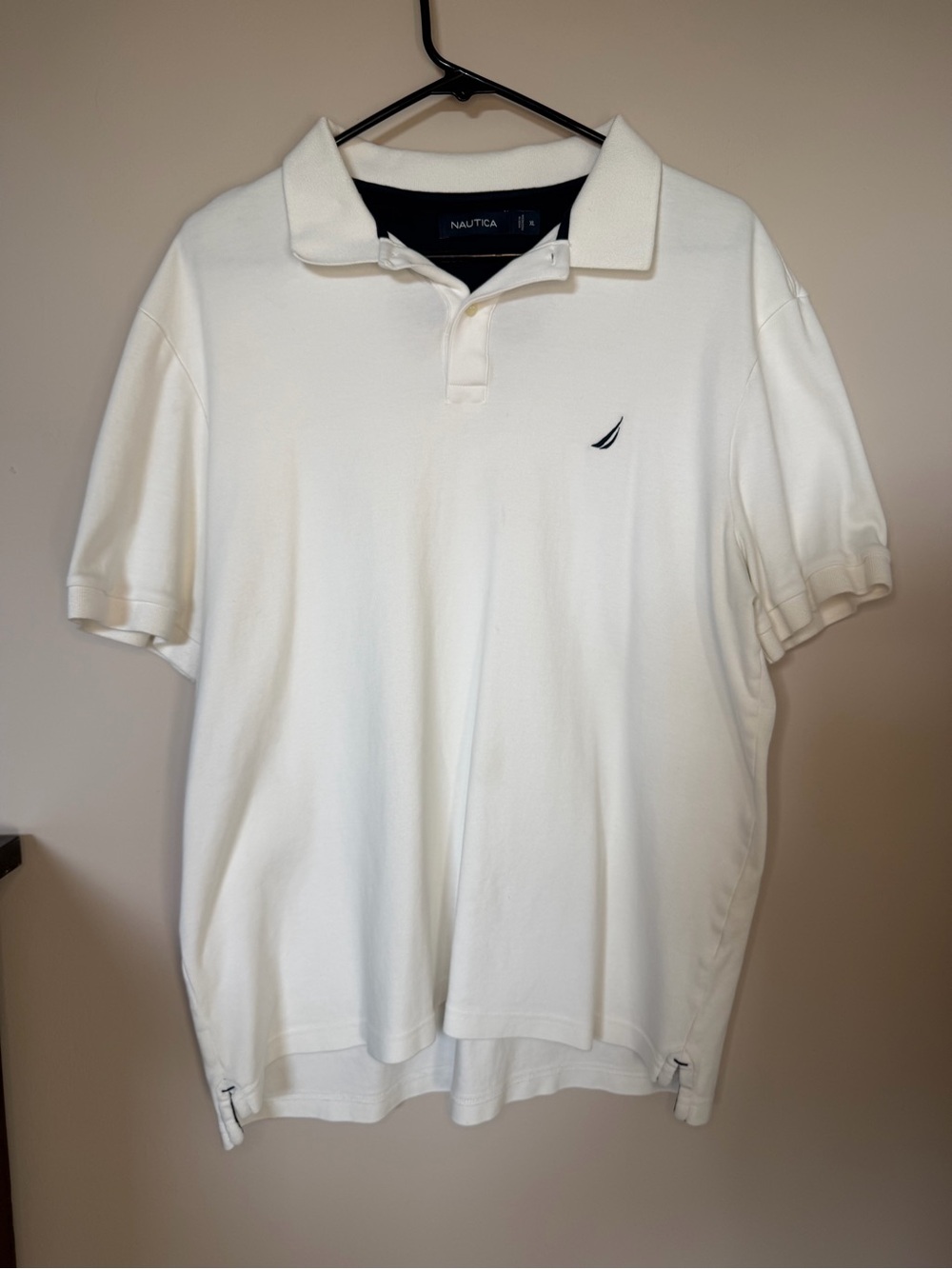 Nautica White Polo with Navy Sail Logo
